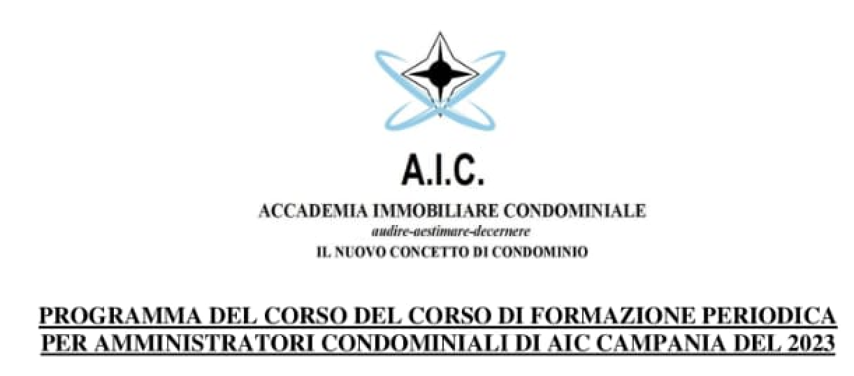 Programma del corso di formazione periodica per amministratori di AIC Campania del 2023